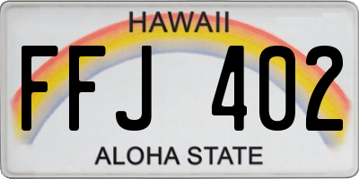 HI license plate FFJ402