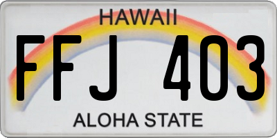 HI license plate FFJ403