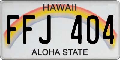HI license plate FFJ404
