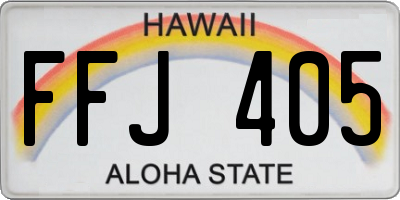 HI license plate FFJ405