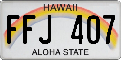 HI license plate FFJ407