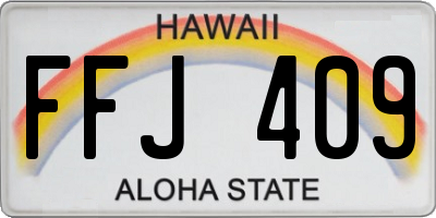 HI license plate FFJ409