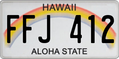 HI license plate FFJ412