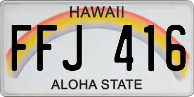 HI license plate FFJ416