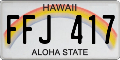 HI license plate FFJ417