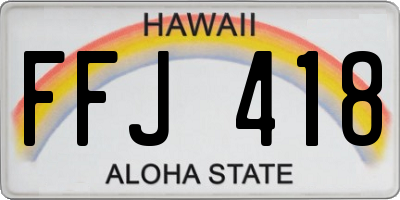 HI license plate FFJ418