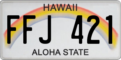 HI license plate FFJ421