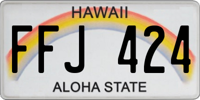 HI license plate FFJ424