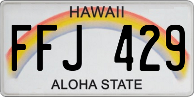 HI license plate FFJ429