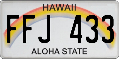 HI license plate FFJ433