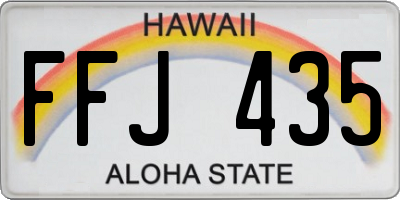 HI license plate FFJ435