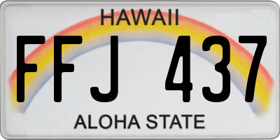 HI license plate FFJ437
