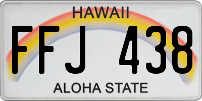 HI license plate FFJ438