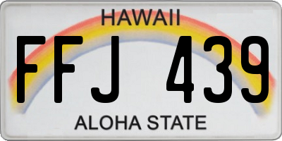 HI license plate FFJ439