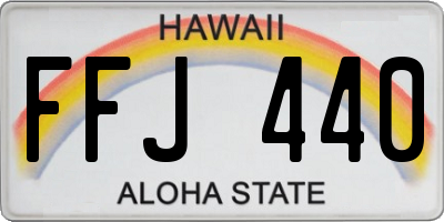 HI license plate FFJ440