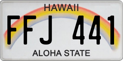 HI license plate FFJ441