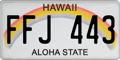 HI license plate FFJ443