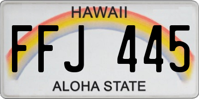 HI license plate FFJ445