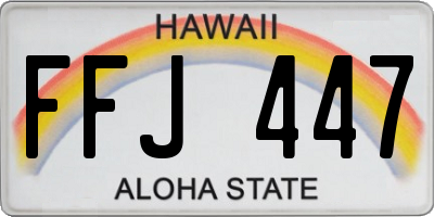 HI license plate FFJ447