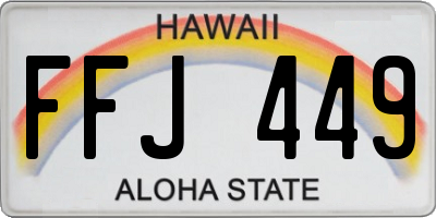 HI license plate FFJ449