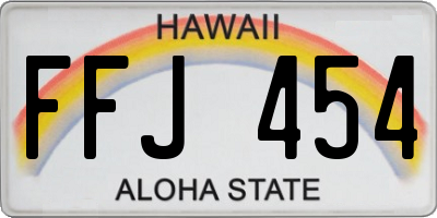 HI license plate FFJ454