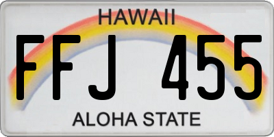HI license plate FFJ455