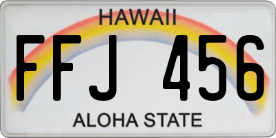 HI license plate FFJ456