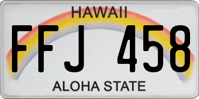 HI license plate FFJ458