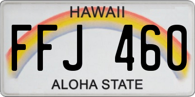 HI license plate FFJ460