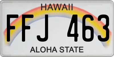 HI license plate FFJ463