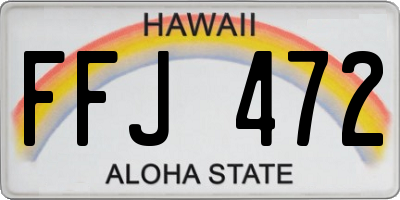 HI license plate FFJ472