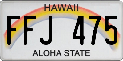 HI license plate FFJ475