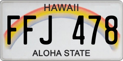 HI license plate FFJ478