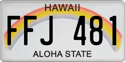 HI license plate FFJ481