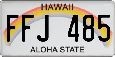 HI license plate FFJ485