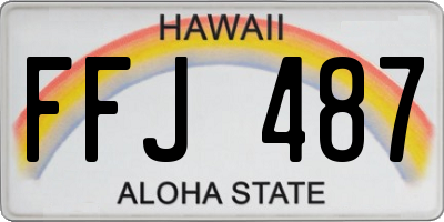 HI license plate FFJ487
