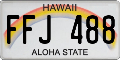 HI license plate FFJ488