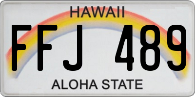 HI license plate FFJ489