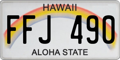 HI license plate FFJ490