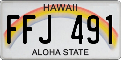 HI license plate FFJ491