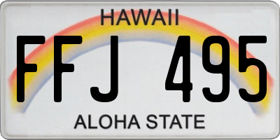 HI license plate FFJ495