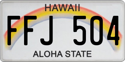 HI license plate FFJ504