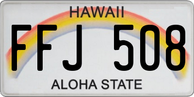 HI license plate FFJ508