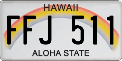 HI license plate FFJ511