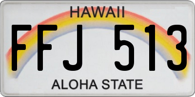 HI license plate FFJ513