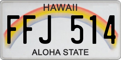 HI license plate FFJ514