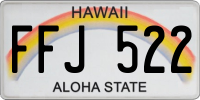 HI license plate FFJ522