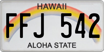 HI license plate FFJ542
