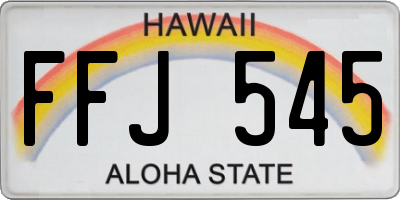 HI license plate FFJ545
