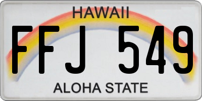 HI license plate FFJ549